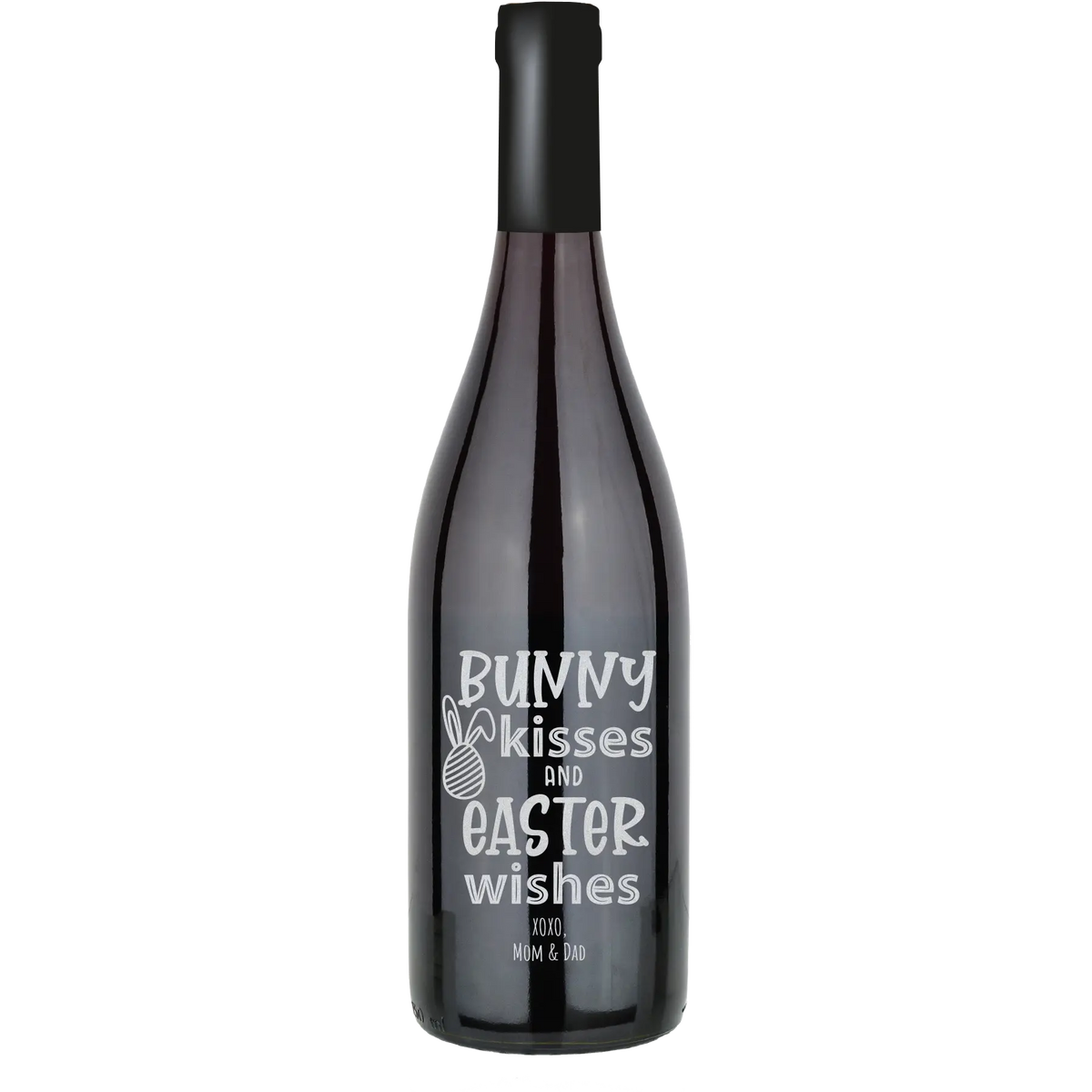 Bunny Kisses and Easter Wishes Custom Wine Bottle | Iconic Cellars